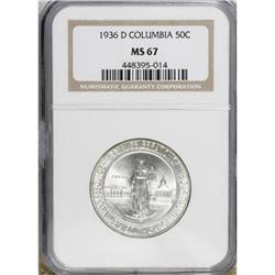 1936-D 50C Columbia MS67 NGC