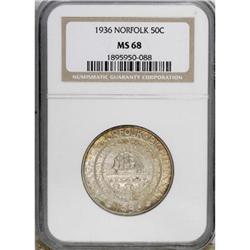 1936 50C Norfolk MS68 NGC