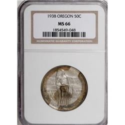 1938 50C Oregon MS66 NGC