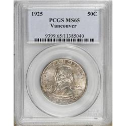 1925 50C Vancouver MS65 PCGS