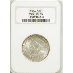 (2) 1936 50C York MS65 NGC