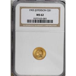 1903 G$1 Louisiana Purchase/Jefferson MS62 NGC