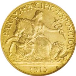 1915-S $2 1/2 Panama-Pacific Quarter Eagle MS67