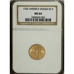 1926 $2 1/2 Sesquicentennial MS64 NGC