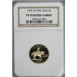 1995-W G$5 Civil War Gold Five Dollar PR70 Deep