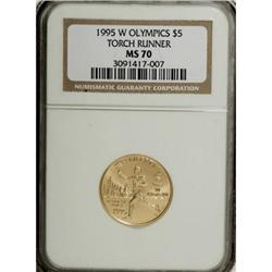 1995-W G$5 Olympic/Torch Runner Gold Five Dollar