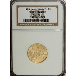 1995-W G$5 Olympic/Torch Runner Gold Five Dollar