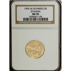 1995-W G$5 Olympic/Stadium Gold Five Dollar MS70