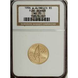 1996-W G$5 Olympic/Flag Bearer Gold Five Dollar
