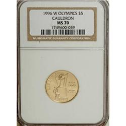 1996-W G$5 Olympic/Cauldron Gold Five Dollar