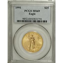 1991 G$25 Half-Ounce Gold Eagle MS69 PCGS