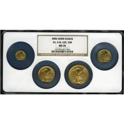 2006 Gold Eagle Set MS70 NGC