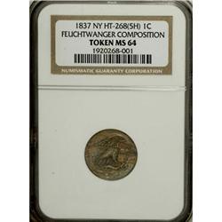 1837 1C Feuchtwanger Cent MS64 NGC