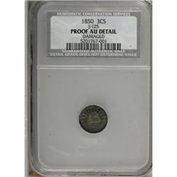 1850 P3CS Three Cent Silver, Judd-125 Original,
