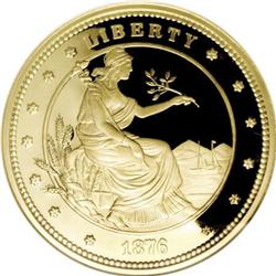 5 Oz Gold "1876 $100" Copy NGC