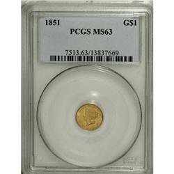 1851 G$1 MS63 PCGS