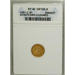 1851-C Gold $1 XF40 Details ANACS