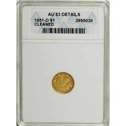 1851-D G$1 AU53 Details ANACS