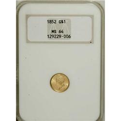 1852 G$1 MS64 NGC