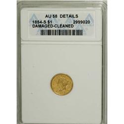 1854-S G$1 AU58 Details ANACS