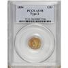 Image 1 : 1854 G$1 Type Two AU58 PCGS