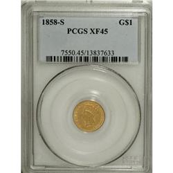 1858-S G$1 XF45 PCGS
