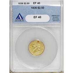 1836 $2 1/2 Script 8 XF40 ANACS