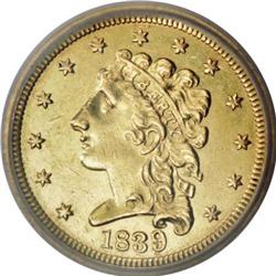 1839 $2 1/2 AU55 ICG