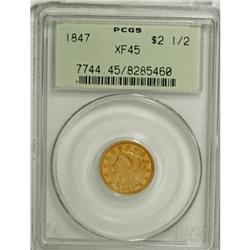 1847 $2 1/2 XF45 PCGS