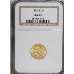 1854 $2 1/2 MS63 NGC