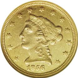 1856-C $2 1/2 AU58 NGC