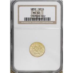 1858 $2 1/2 MS62 NGC