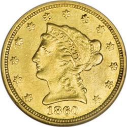 1860-C $2 1/2 AU55 NGC