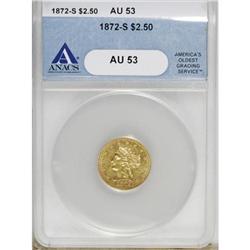 1872-S $2 1/2 AU53 ANACS