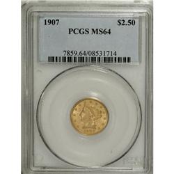 1907 $2 1/2 MS64 PCGS