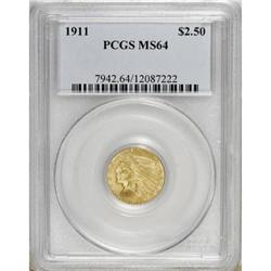 1911 $2 1/2 MS64 PCGS