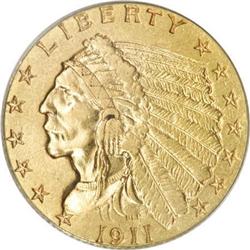 1911-D $2 1/2 Weak D AU50 PCGS