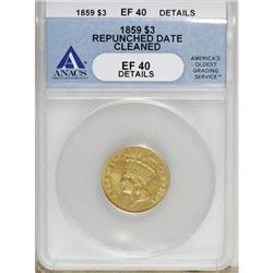 1859 $3 XF40 Details ANACS