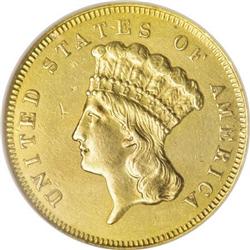 1865 $3 AU50 Details ANACS