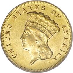 1869 $3 AU50 PCGS