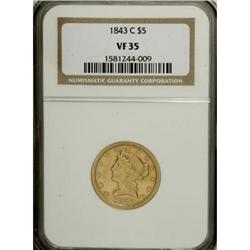 1843-C $5 VF35 NGC