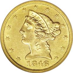 1846-C $5--Improperly Cleaned--NCS. Unc.