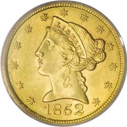 1852 $5 MS62 PCGS
