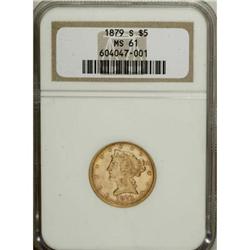 1879-S $5 MS61 NGC