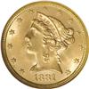 Image 1 : 1881 $5 MS66 NGC