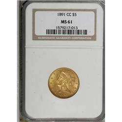 1891-CC $5 MS61 NGC