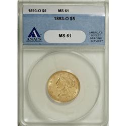 1893-O $5 MS61 ANACS