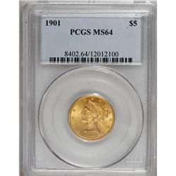 1901 $5 MS64 PCGS
