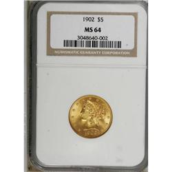 1902 $5 MS64 NGC