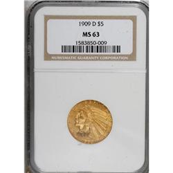 1909-D $5 MS63 NGC
